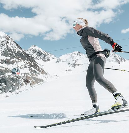 Langlaufen auf der Höhenloipe im Pitztal