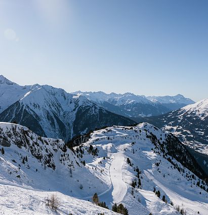 Der Zollberg im Skigebiet Hochzeiger mit wundervollem Panorama Blick
