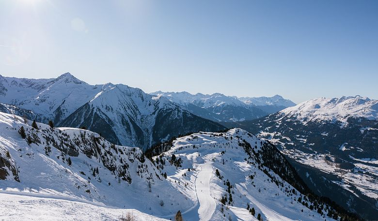Der Zollberg im Skigebiet Hochzeiger mit wundervollem Panorama Blick
