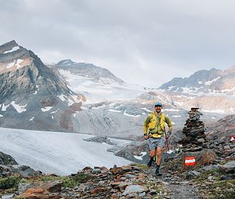 Trailrunner mit dem Pitztaler Glestcher im Hintergrund